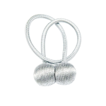 Smte Magnetic 2PC Curtain Tieback Ball Silver With Keychain