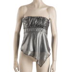 Metallic Asymmetrical Hem Boobtube Top - M