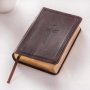 Kjv Large Print Compact Dark Brown Red Letters   Leather / Fine Binding Compact Ed