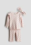 3-PIECE Ribbed Cotton Set - Pink
