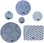 Food Cover Shweshwe - Blue On White 6 Pack