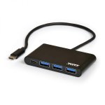 Port USB Type-c To 3 X USB3.0 And 1 X Type-c Pd 30CM 4 Port Hub – Black