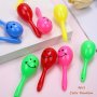 4-PACK Assorted Colors Smile Bird Shaped Plastic Maracas Parrot Interactive Training Shakers Bird Bite Play Toy For Pets