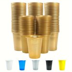 50 100PCS Party Cups 7OZ Disposable Plastic Cups For Birthday Party Bachelorette Camping Indoor Outdoor Events Beverage Drinking