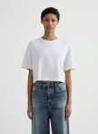 Gold Trim Centre Logo Off White T-Shirt - XL White