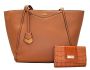 Fino BK-116 + 975-093 Faux Leather Classic Tote Handbag With Purse Set