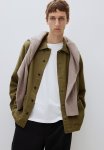 Regular Fit Cotton Overshirt - Dark Khaki Green