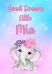 Girls: Set Of 1 - Sweet Dreams Elephant Girl - A4 Background Option Colorful