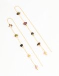 Goldair Gold Plated Semi Precious Station Thread Through Earrings