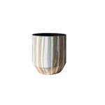 Planter Iron 22X22X23CM Enamel Striped Design