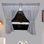 Matoc Designs Caf Curtain - Mystic Voile - Dove - Taped - 110CM W X 120CM H - 2 Pack