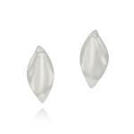 Organic Small Leaf Earrings - 18KT White Gold Vermeil