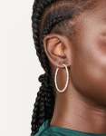 Surgical Steel Textured Hoop Earrings 40 Mm
