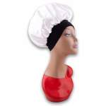 Luxurious Reversible Satin Wide Edge Bonnet - White
