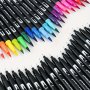 Double-tipped Markers Set For Artists - 14+ Age Group Washable Brush & Fine Point Watercolor Pens Non-toxic Quick-drying For Drawing & Coloring