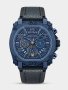 Norwood Blue Plated Blue Dial Navy Blue Leather Chronograph Watch