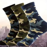 3 Pairs Of Men's Trendy Camouflage Pattern Crew Socks Breathable Comfy Casual Street Style Socks For Men's Outdoor Wearing All S