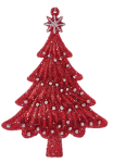 Red Christmas Tree With Bow Hanging 12.7CM