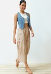 Pocket Cargo Detailed Midi Length Skirt - Beige