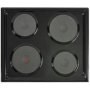 Defy Slimline 4 Solid Plate Hob No Control Panel Black