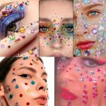 900PCS Acrylic Rhinestone Stickers Diy Eye & Brow Adhesive Gems Colorful Makeup Crystal Stickers For Masquerade & Parties Assort