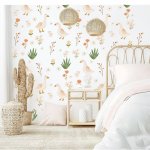 Floral Geese Wallpaper - 1.2M Wide X 3M High Non-adhesive Requires Wallpaper Glue