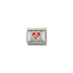 Composable Classic Plats In Stainless Steel With Enamel And 18K Gold Geometric Heart