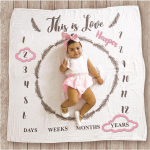 Kikki & Frankie Milestone Blankets Marker Pack-clouds Baby Pink