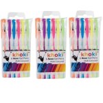 - Bulk Pack Of 3 Novelty Neon Gel Pens -assorted Colours 18 Pcs