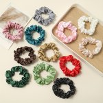 12PCS Elegant Satin Scrunchie Set With Rhinestones - Cute & Simple Hair Ties For Women Perfect For Ponytails & Updos