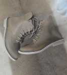 Ladies Leather Boots - 9 Yellow Sole With Yellow Laces