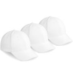 White Clifton 6 Panel Cotton Beach Cap 3 Pack