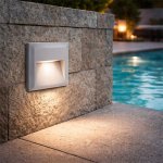 Ozo Modern Square Ctc LED Step Light - Black Grey White - Grey