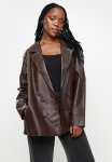 Cotton On Vegan Leather Coat Jacket - Dark Rich Chocolate