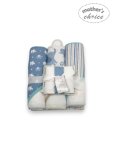 3 Piecehooded Towels And 3 Piece Facecothes In Blue - Blue Onesize