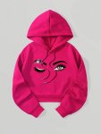 Women's Casual Sports Hooded Sweatshirt Comfortable And Fashionable Suitable For Sports And Daily Life Eyes Print