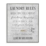 Stupell Industries 'laundry Room Rules Family List' Framed Giclee Art Gray 16 X 20 Inches Easy To Hang And Sturdy Made In Usa By
