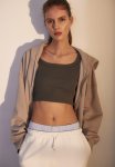 Cropped Ribbed T-Shirt - Khaki Green