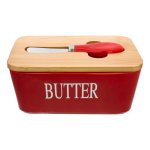 175 103MM Ceramic Butter Dish Red 14177