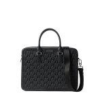 K loom Leather Briefcase -black