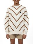 Polo Girls Isla Striped Batwing Sand Sweatshirt - 13-14 Brown