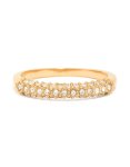 Waterproof Gold Plated Stainless Steel Cubic Zirconia Pave Skinny Ring - M l