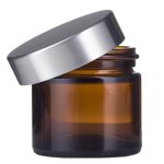 50ML Amberised Glass Jar With Silver Lid 58 400