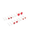 Goldair Gold Red Diamante & Heart Pearl Stud Earrings