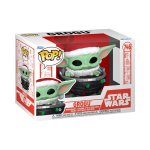 Funko Pop : Star Wars The Mandalorian – Grogu With Santa Hat In Pram Holiday