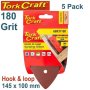 Tork Craft Sanding Tri - 180 Grit 145 X 145 X 100MM 5/PACK For Tcms Hook And Loop ABR37180