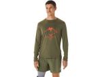 ASICS Men's Fujitrail Logo Ls Top- Mantle Green - XL