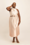 Siara Ombre Satin Midi Dress W/ Tie Back - Pink/nude - XL