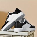 Men's Trendy Street Style Low Top Colour Block Skateboard Shoes Comfy Non Slip Casual Lace Up Sneakers For Men's Outdoor Activit