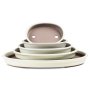 Japanese Hiwa Glazed Oval Containers - 480 X 390 X 60MM